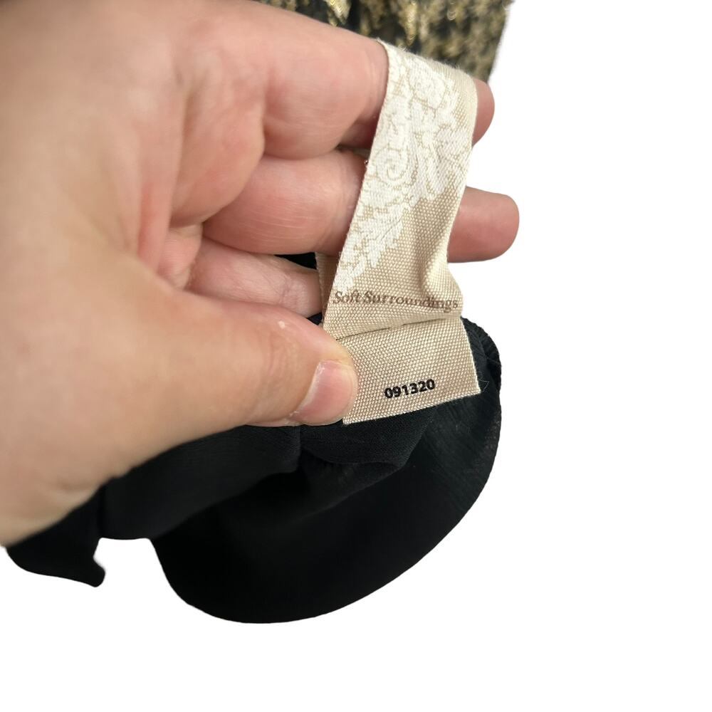 Classic Houndstooth Blouse Soft Surroundings Gold… - image 7